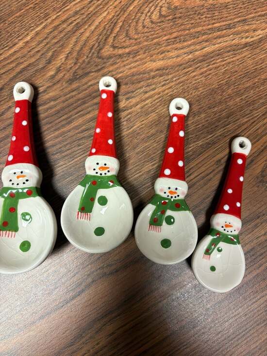 Unbranded Other - Snowman Holiday Ceramic Measuring Spoon Set